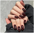 Burgundy Almond Press on Nails
